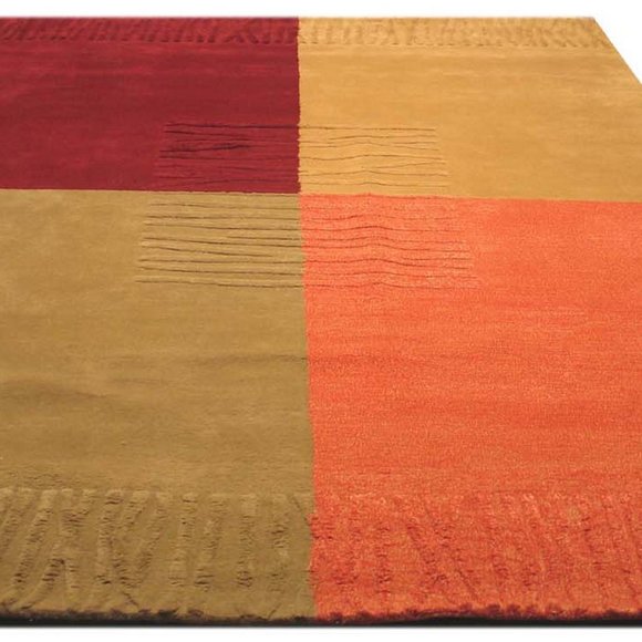 Warm Tones Symphony Hand-Tufted Wool Rug - Picture 3 of 3